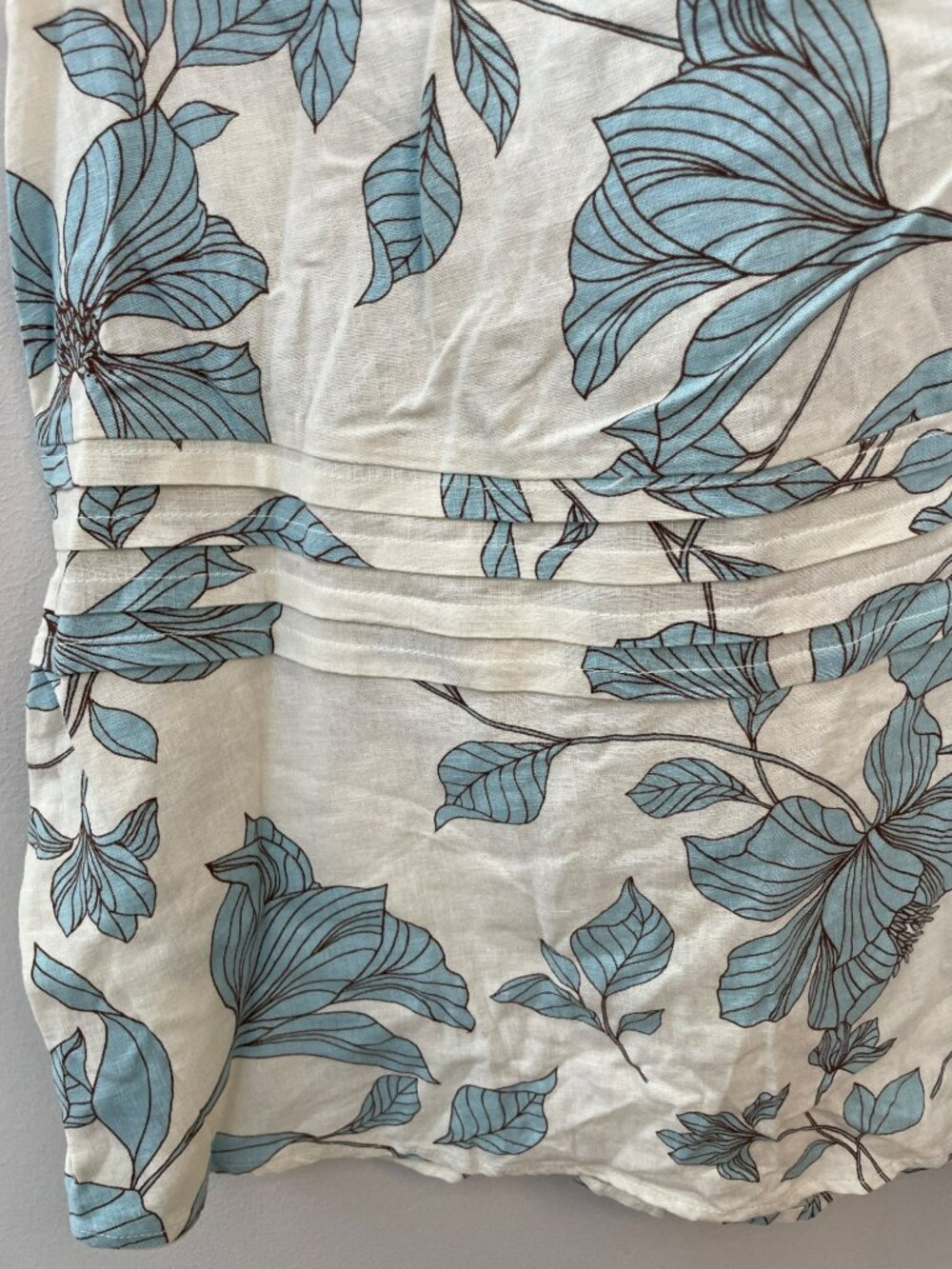Cynthia Rowley Raglan Midi Dress Floral White Blue Size Large NWT - Picture 6 of 7